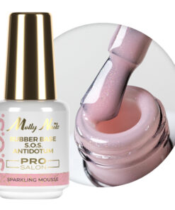 Гумена основа, гъвкави нокти, маникюр, педикюр, за декорации, SOS Antidotum Pro Salon Molly Nails Sparkling Mousse 15g