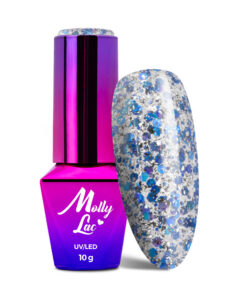 Гел лак за нокти MollyLac Born To Glow Dreamlife Hybrid Glitter 10 г № 574