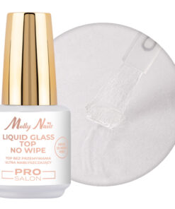 Top Liquid Glass Pro Salon Molly Nails без избърсване и отмиване, без HEMA/Di-HEMA, прозрачен 15 г